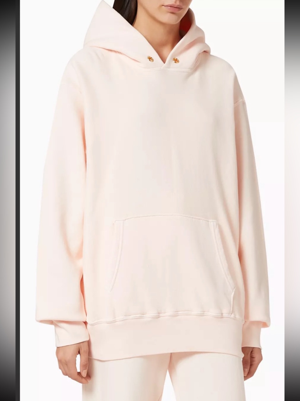 New Les Tien $264 Oversized Hooded Sweatshirt - Light Pink Size Small